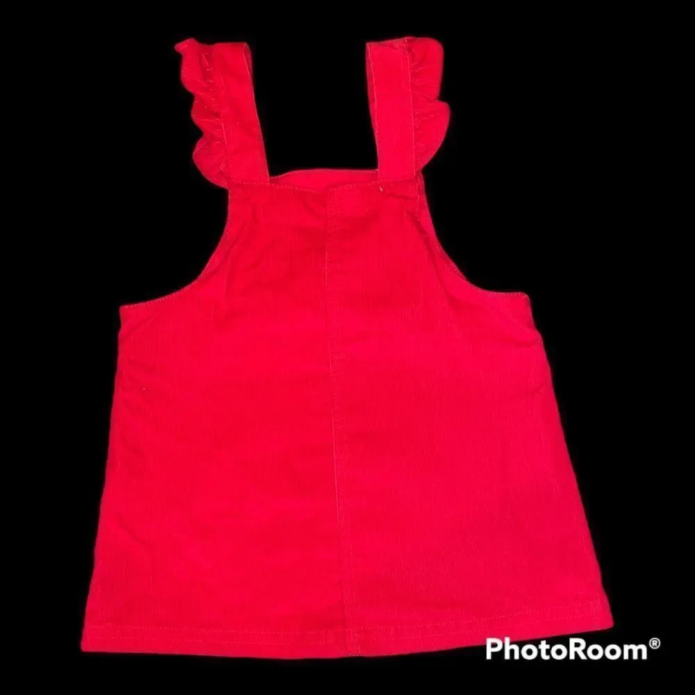 CARTER’S Red Corduroy Jumper with Appliquéd Santa Size 9M